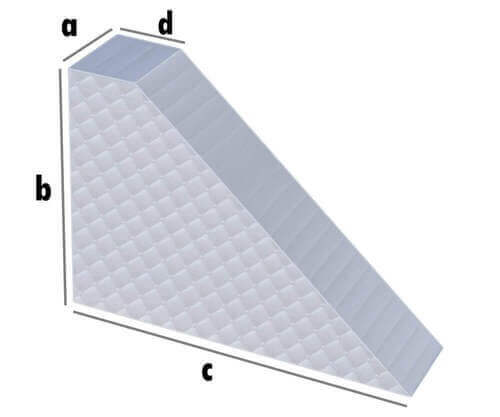 Matratze Dreieck mit Abschnitt